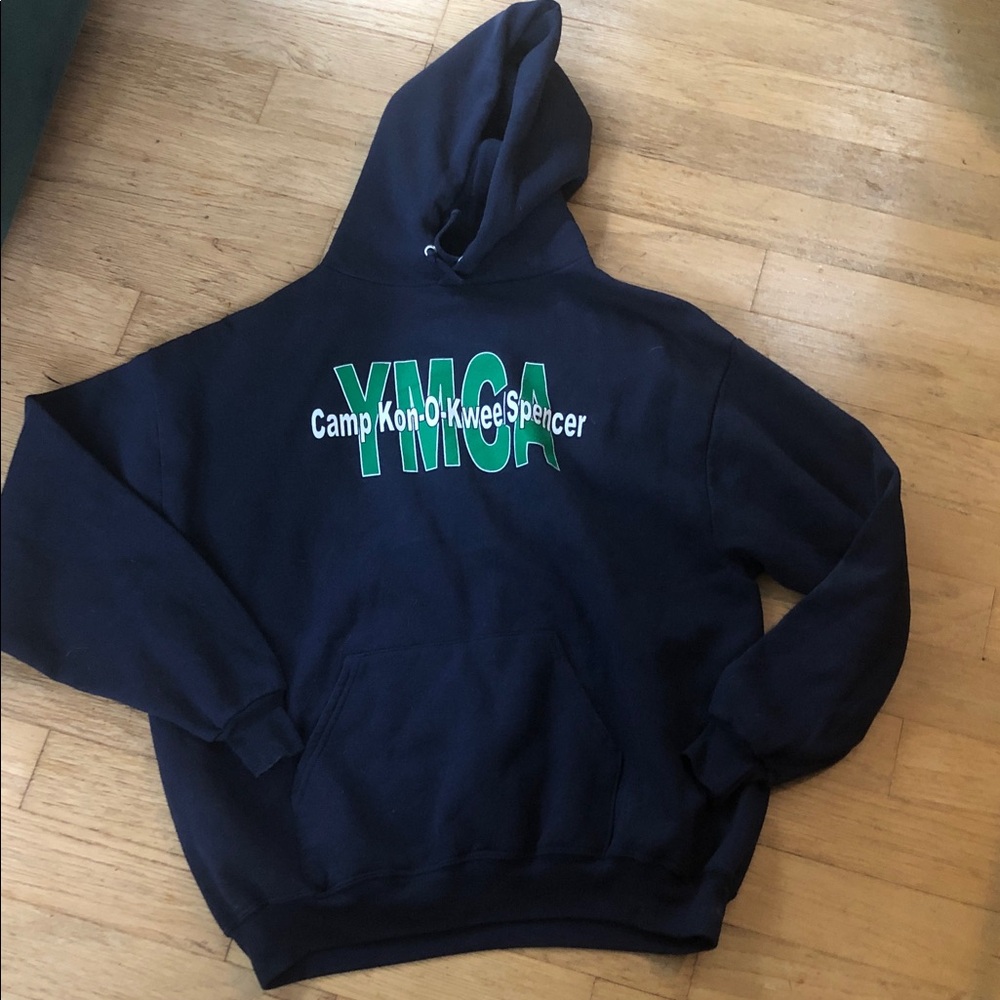 YMCA Camp Hoodie in Navy Blue - Picture 3 of 5
